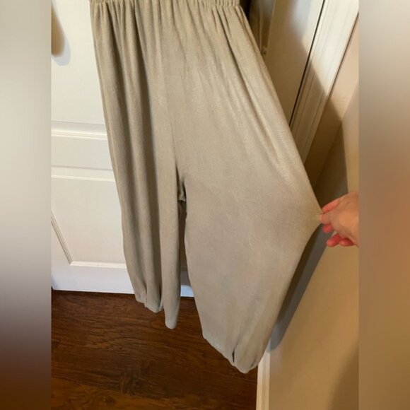 Free People Intimately Khaki Army Jumpsuit Size Large Button Up Slouchy Barrel - Picture 4 of 10